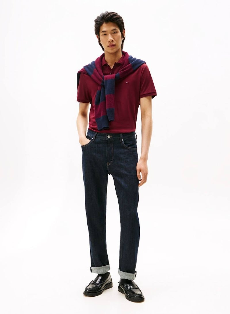 TOMMY HILFIGER Regular Fit Interlock Knit Polo Shirt - Image 3